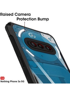 Case Up Case For Nothing Phone 3a Crystal Clear Tactical Back Cover Case With 360 Degree Protection, Shockproof Bumper Protective Phone Cover, Anti-Scratch Hard PC Back (Clear)  - Image 3