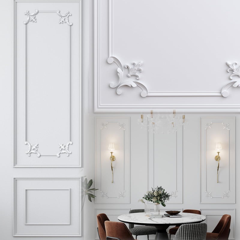 DoubleFill طقم تشكيل الجدران الفرنسي المسبق الصنع بحجم 63 × 244 بوصة مع زوايا فرنسية