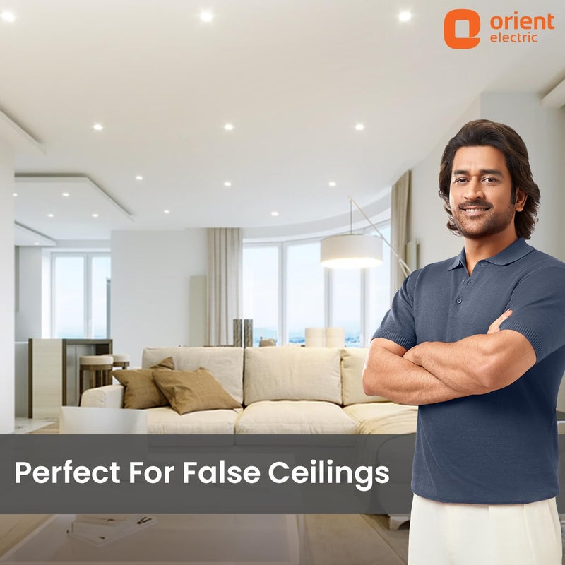 Orient Electric ضوء سقف LED 6 واط من مونلايت، ضوء أبيض بارد، دائري، عبوة من 1، ضوء LED مدمج في السقف، مناسب لصندوق تقاطع 3 بوصة (ألمنيوم) (6 واط، عبوة من 1) - Image 2