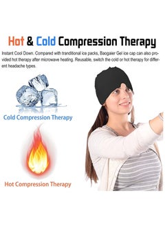 GGEROU Migraine Relief Cap, Gel Headache Relief Hat, Migraine Ice Head Wrap Cap, Reusable Cold/Hot Therapy,Black  - Image 4