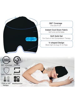 GGEROU Migraine Relief Cap, Gel Headache Relief Hat, Migraine Ice Head Wrap Cap, Reusable Cold/Hot Therapy,Black  - Image 2