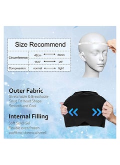 GGEROU Migraine Relief Cap, Gel Headache Relief Hat, Migraine Ice Head Wrap Cap, Reusable Cold/Hot Therapy,Black  - Image 5