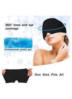 GGEROU Migraine Relief Cap, Gel Headache Relief Hat, Migraine Ice Head Wrap Cap, Reusable Cold/Hot Therapy,Black  - Image 3