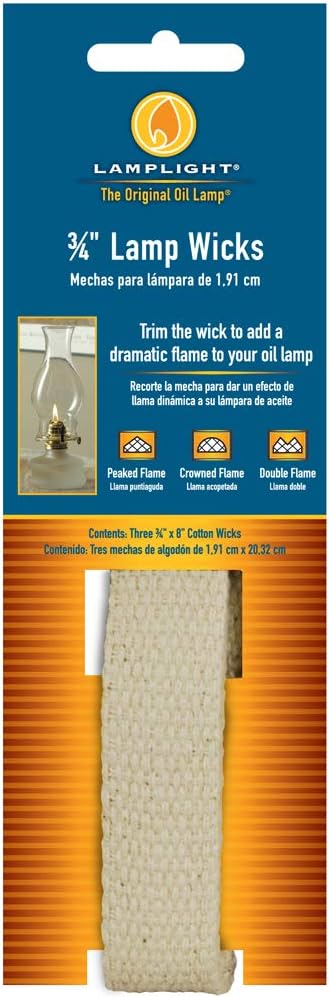 Lamplight Replacement Cotton Flat Wick  34 3 Count Pack of 1White - Image 1