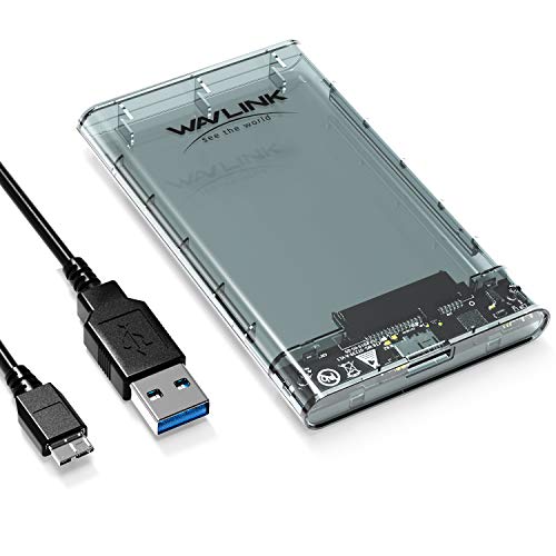 WAVLINK USB 3.0 to SATA External Hard Drive Enclosure for 2.5 inch 5mm/7mm/9.5mm SATA I/II/III HDD/SSD Support UASP Function, Max 4TB Tool-Free Design - Image 1
