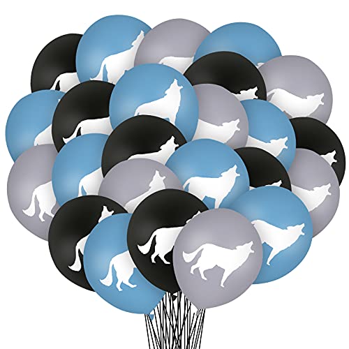 Lecpeting 30 Pcs Wolf Balloons Wolf Birthday Party Decoration Balloons 12 Inches Latex Balloon for Baby Shower Birthday Animal Party Decor Supplies - Image 1