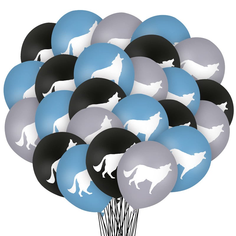 Lecpeting 30 Pcs Wolf Balloons Wolf Birthday Party Decoration Balloons 12 Inches Latex Balloon for Baby Shower Birthday Animal Party Decor Supplies - Image 3