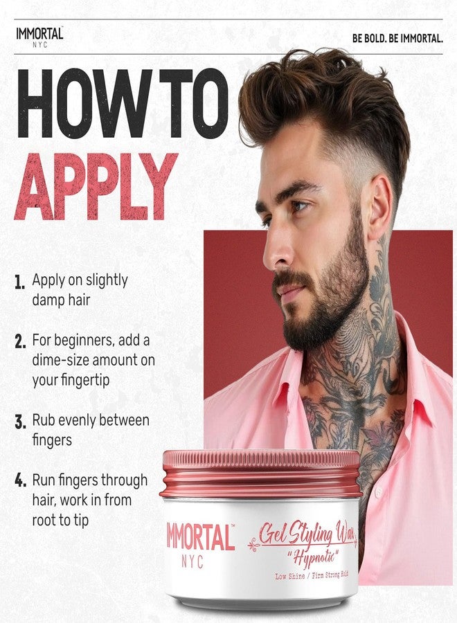 Immortal NYC Hair GEL STYLING WAX - Hypnotic, Maximum Firm Strong Hold, Low Shine Gel/Wax - Mens Water Based Pomade/Hair Wax, No Residue Hair Pomade - All Natural Gel/Wax for All Hair Types - Image 5