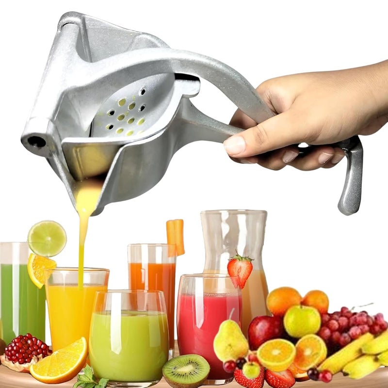 JANNYRO Aluminium Manual Hand Juicer for Fruits Hand Press Metal Lime Juicer Machine Manual Fruit Squeezer Citrus Orange Juicer Instant Heavy Duty Multipurpose For All Fruits Ergonomic Handle Design - Image 1