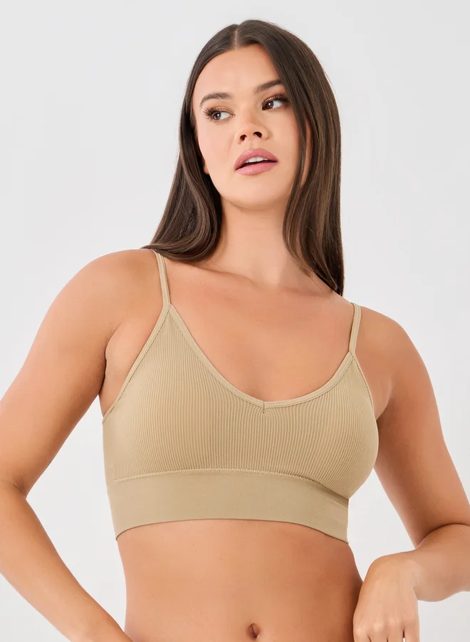 Styli Pack of 2 - Padded Seamless Ribbed Crop Top