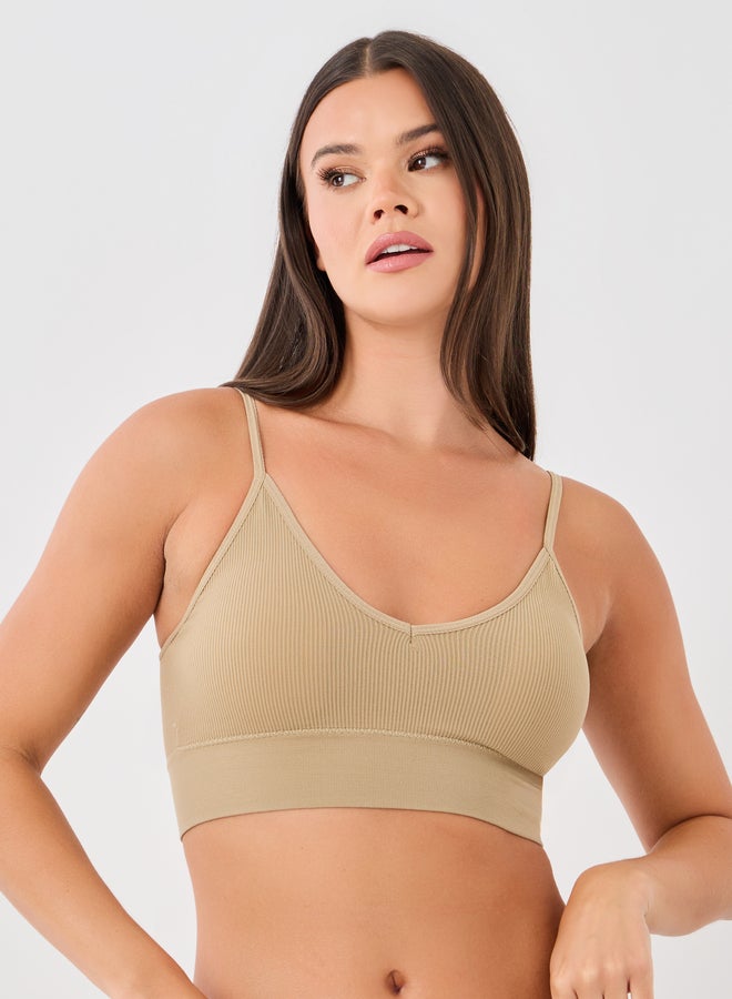 Styli Pack of 2 - Padded Seamless Ribbed Crop Top  - Image 5