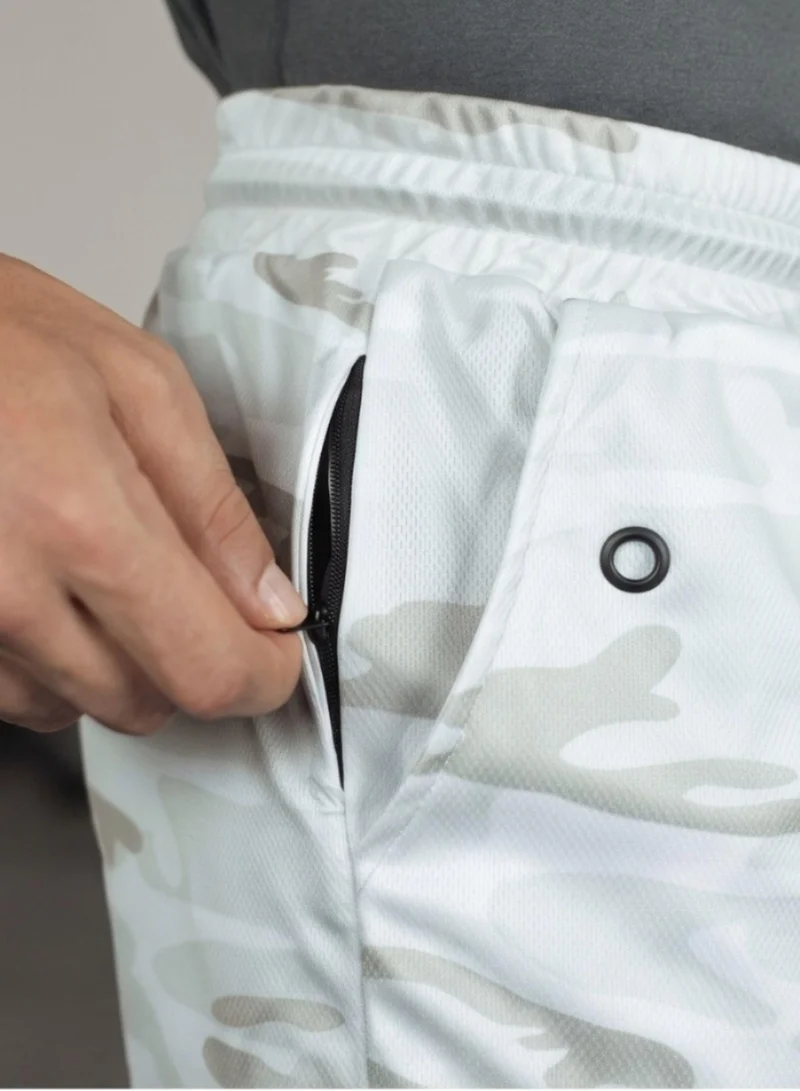 Thugfit  SprintHint - Mens 2-in-1 Shorts - CamoWhite for Men | Best Price UAE