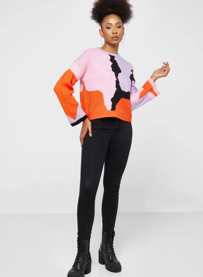 VERO MODA Color Block Knitted Sweater