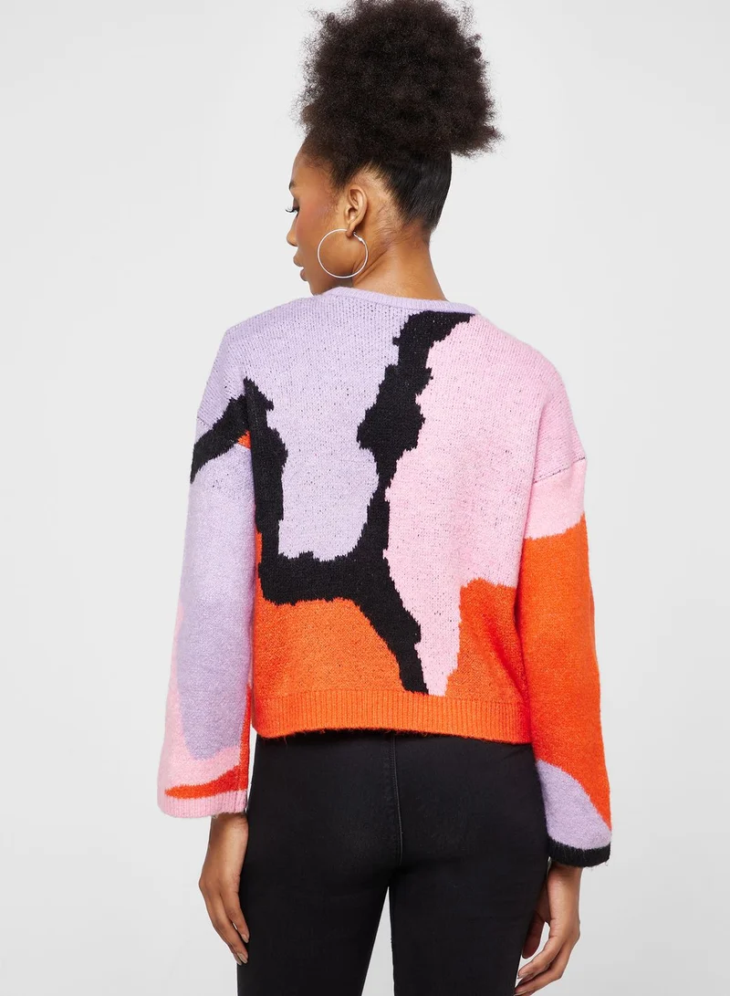 VERO MODA Color Block Knitted Sweater