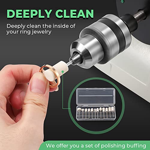 Flyrivergo Bench Buffer Polisher, Jewelry Polisher, Adjustable Variable Speed Bench Buffer, with 2 Cotton Wheels, 2 Fiber Wheels, 1 Drill Chuck and 1 Set of Polishing Buffing Wheel for Silver, Metal - Image 2