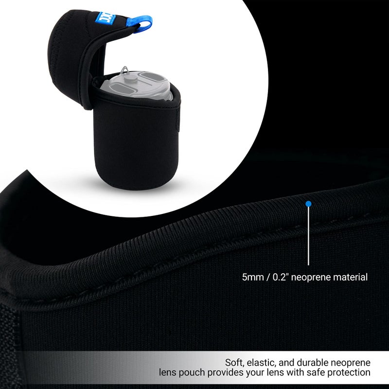 JJC Water Resistant Neoprene Camera Lens Pouch Case, Fold-Over Lens Bag for Mirrorless Lenses Up to 2.6 x 3.1(D X H) for Canon RF 50mm f/1.8, Sony FE 55mm f/1.8, Sigma 56mm f/1.4 etc. - Image 3