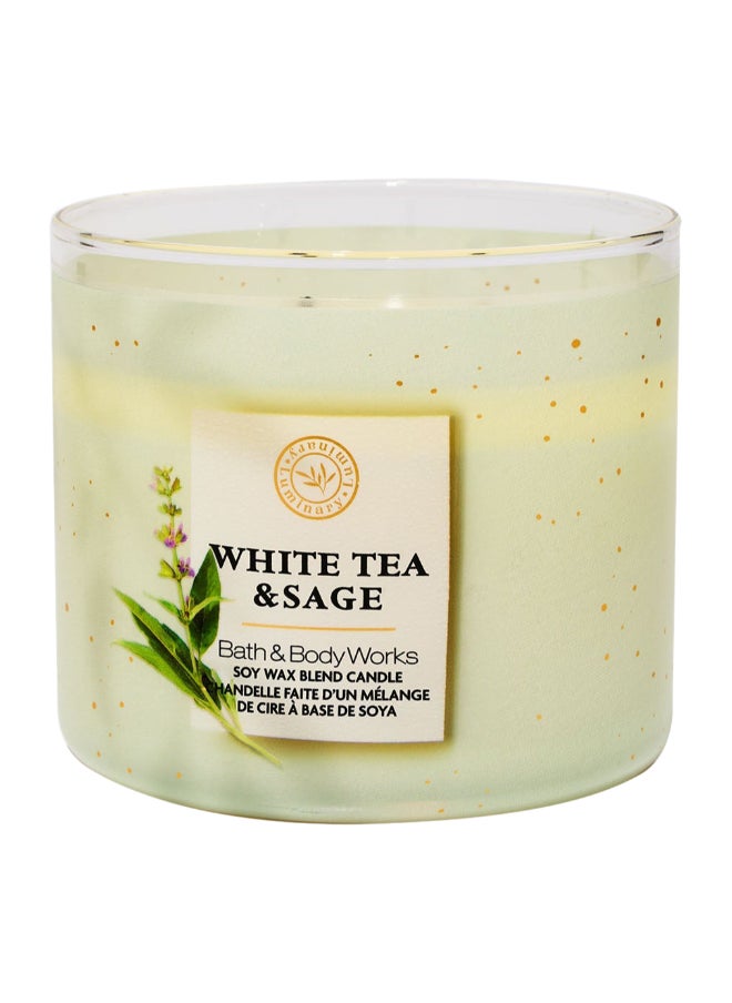 Bath & Body Works White Tea & Sage 3-Wick Candle 