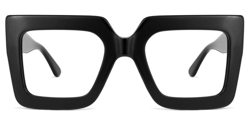 Zeelool Stylish Acetate Thick Oversized Square Eyeglasses Frame for Women with Non-prescription Clear Lens Brandon VFP0306-02 Black - Image 1