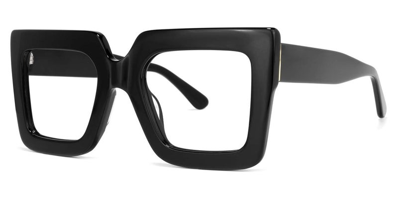 Zeelool Stylish Acetate Thick Oversized Square Eyeglasses Frame for Women with Non-prescription Clear Lens Brandon VFP0306-02 Black - Image 5