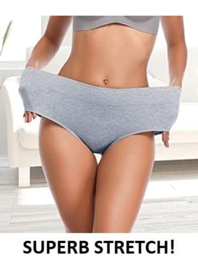 Love Bell - Love Bell Premium Cotton Four-way stretch Panties - MULTIPACK - LoveBell Ladies Panty with enduring stretch - Classic Briefs for Women (XXL, Classic Plain with Heart - 6 PCS PACK) - Image 1