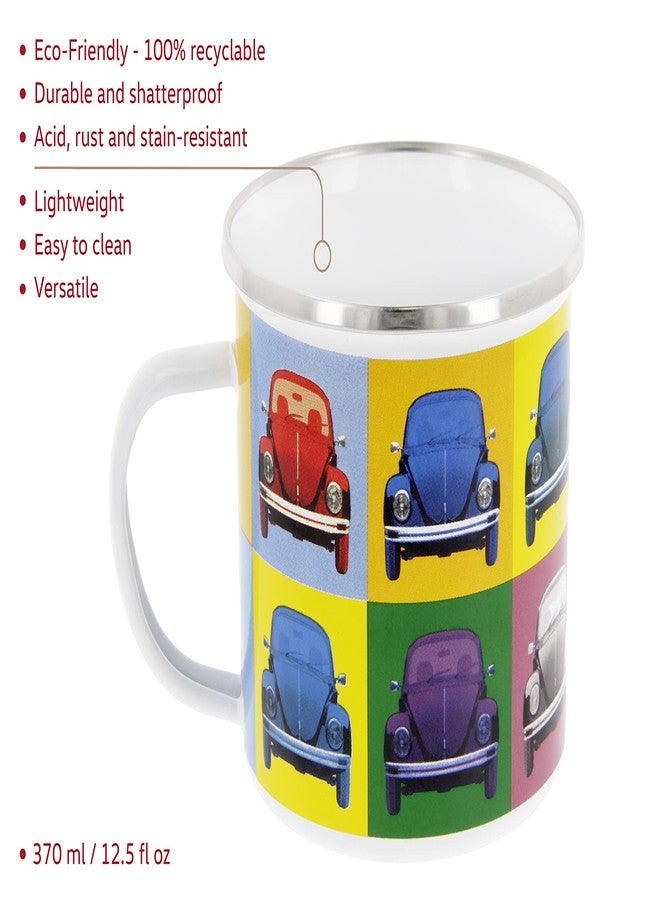 BRISA VW Collection - Volkswagen Large Enamel Coffee-Tea Mug Cup for Camping & Outdoor Beetle Bug (500 ml/16.9 fl oz/Multicolor) - Image 2