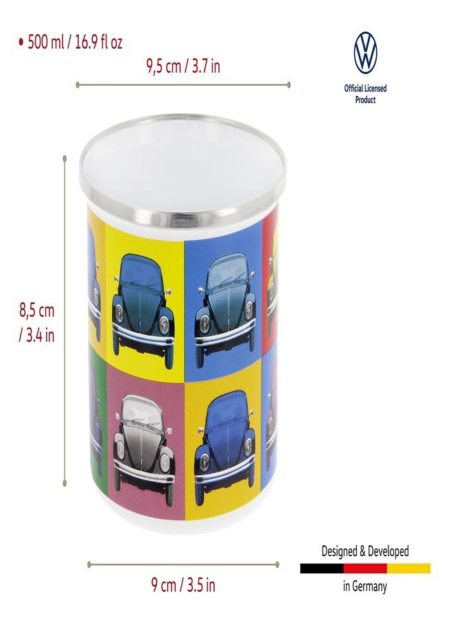 BRISA VW Collection - Volkswagen Large Enamel Coffee-Tea Mug Cup for Camping & Outdoor Beetle Bug (500 ml/16.9 fl oz/Multicolor) - Image 3
