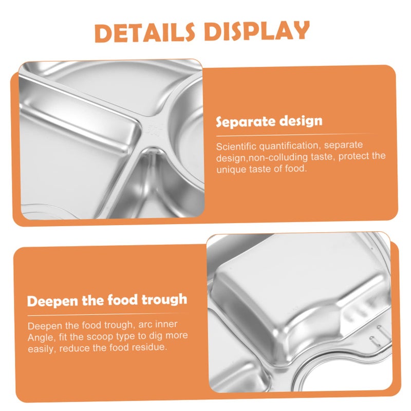 Unbreakable Stainless Steel Kids Plate With Compartments Cartoon Design For Boys And Girls - Image 4