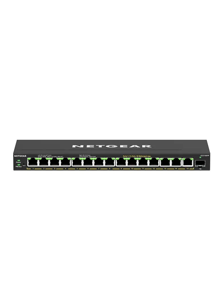 نت جير مفتاح إيثرنت جيجابت إيزي سمارت إيسنشالز بقدرة 16 منفذًا عالي الطاقة PoE+ (231 واط) مع منفذ SFP واحد - Image 4