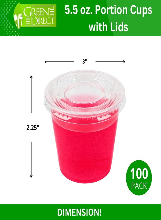 Green Direct 5.5 oz. Disposable Small Plastic Containers with Lids - Portion Condiment Containers for Jello Shots, Sauces, Dressings & Meal Prep, Pack of 100 - Image 2
