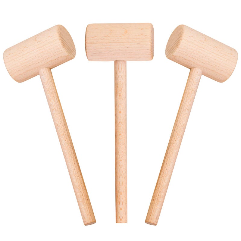 ZAUGONTW Wooden Crab Mallet, Crab Mallet for Lobster, Crab and Other Shellfish, 3Pcs - Image 1