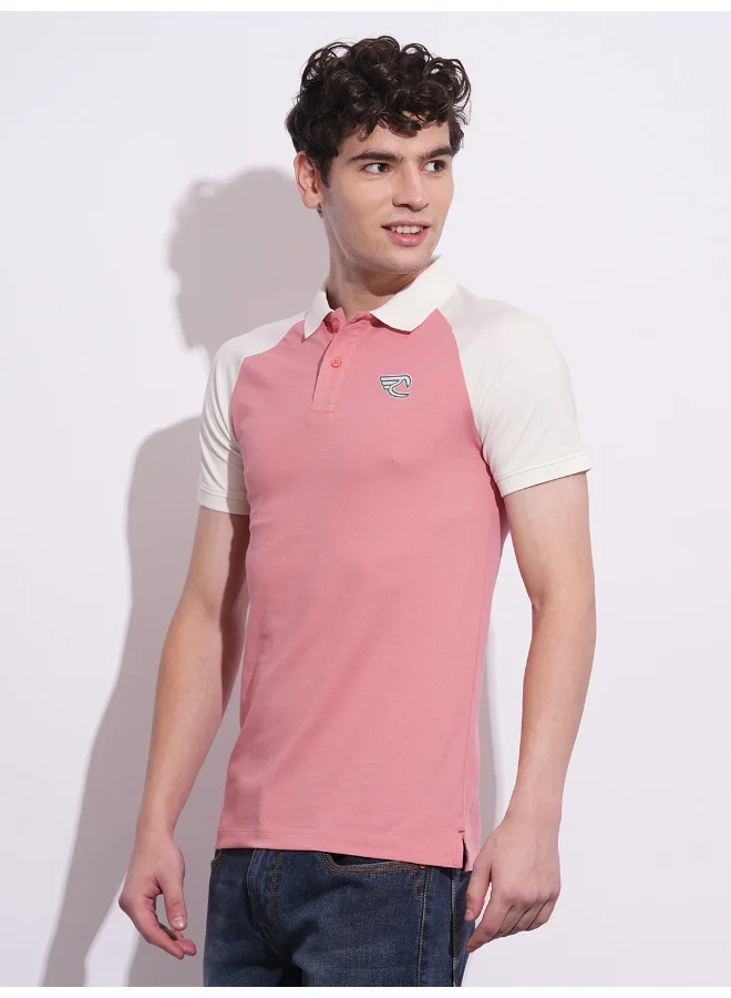 بيينغ هيومان Mens Coral Polo Collar Short Sleeve Polo T-Shirt