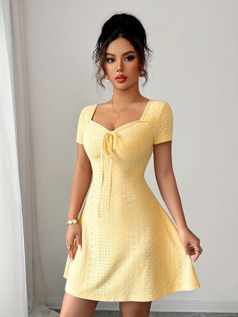 Women'S Summer Jacquard Sexy Slim Fit Mini Dress - Image 2
