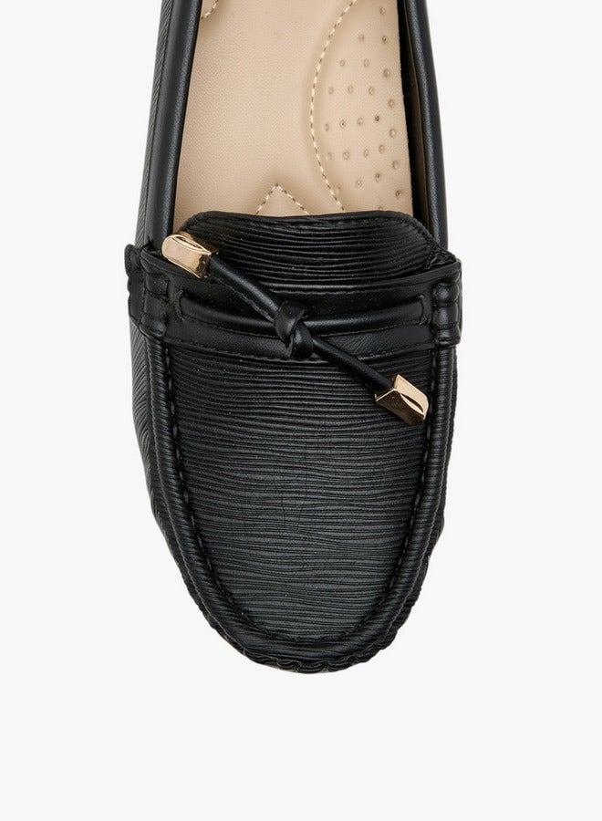 Flora Bella By Shoexpress Textured Slip-On Loafers - Image 4