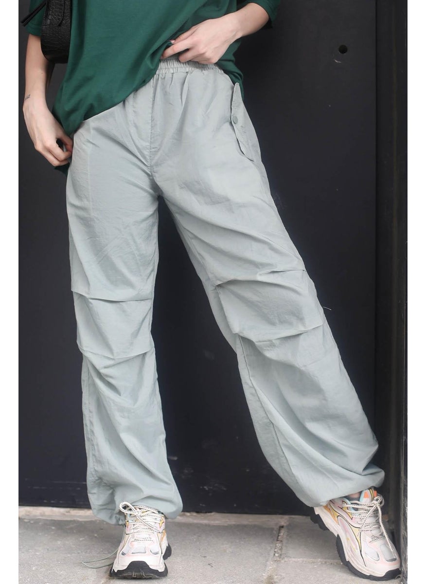 Madmext Mint Green Parachute Jogger Women's Trousers MG1726  - Image 1