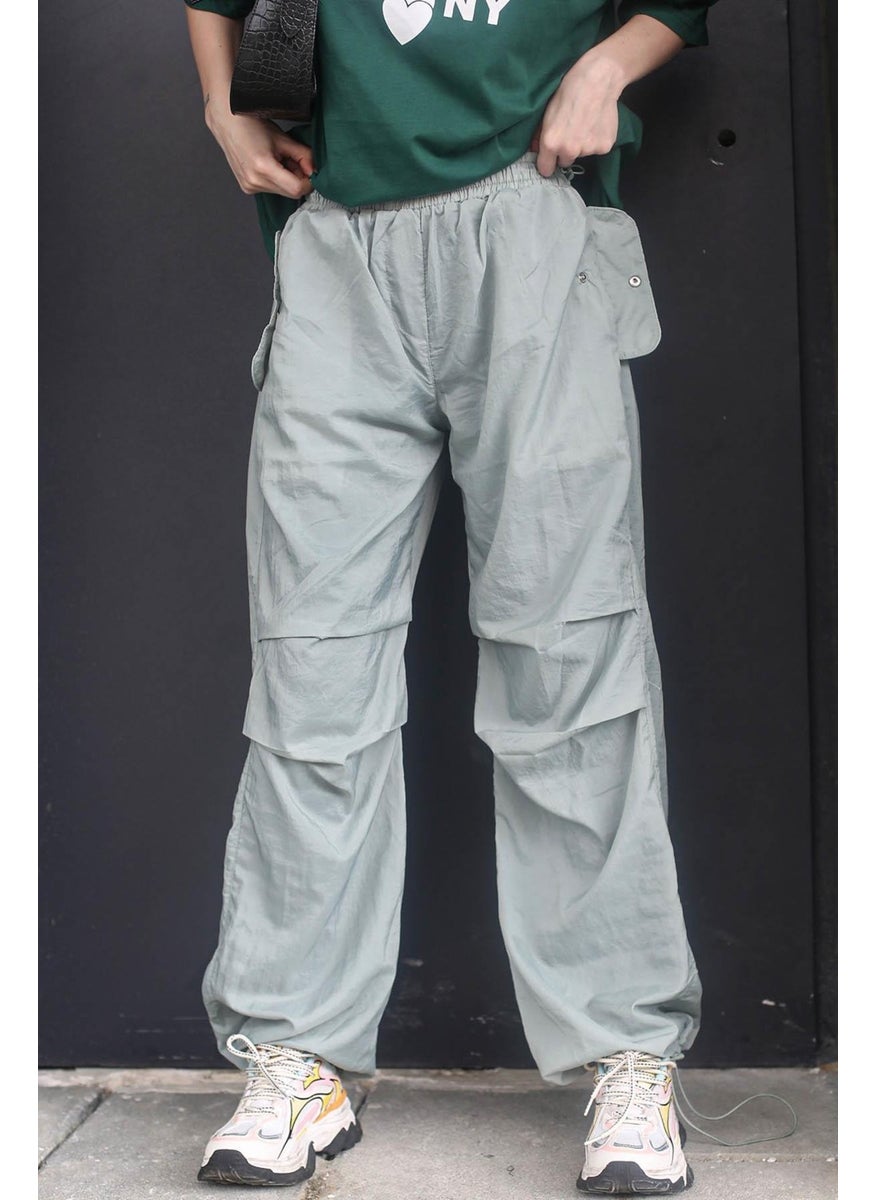 Madmext Mint Green Parachute Jogger Women's Trousers MG1726  - Image 2