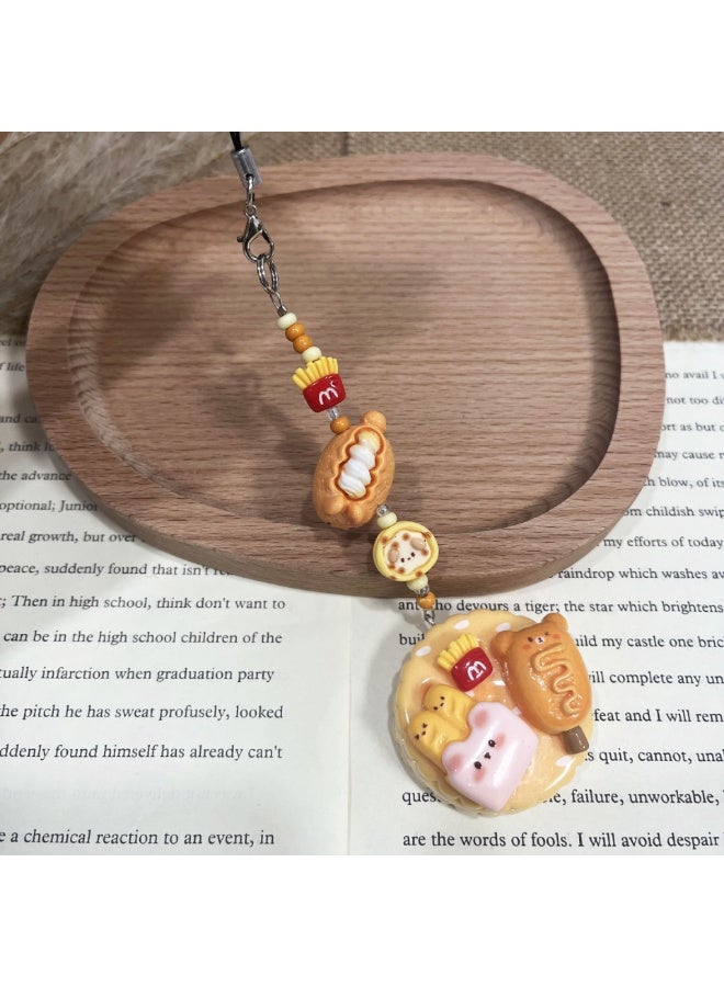 NIBEMINENT Phone Charm/ Chain Strap for Women Girls, Big Bun Rabbit Food Toy Cell Phone Case Lanyard Wrist Strap