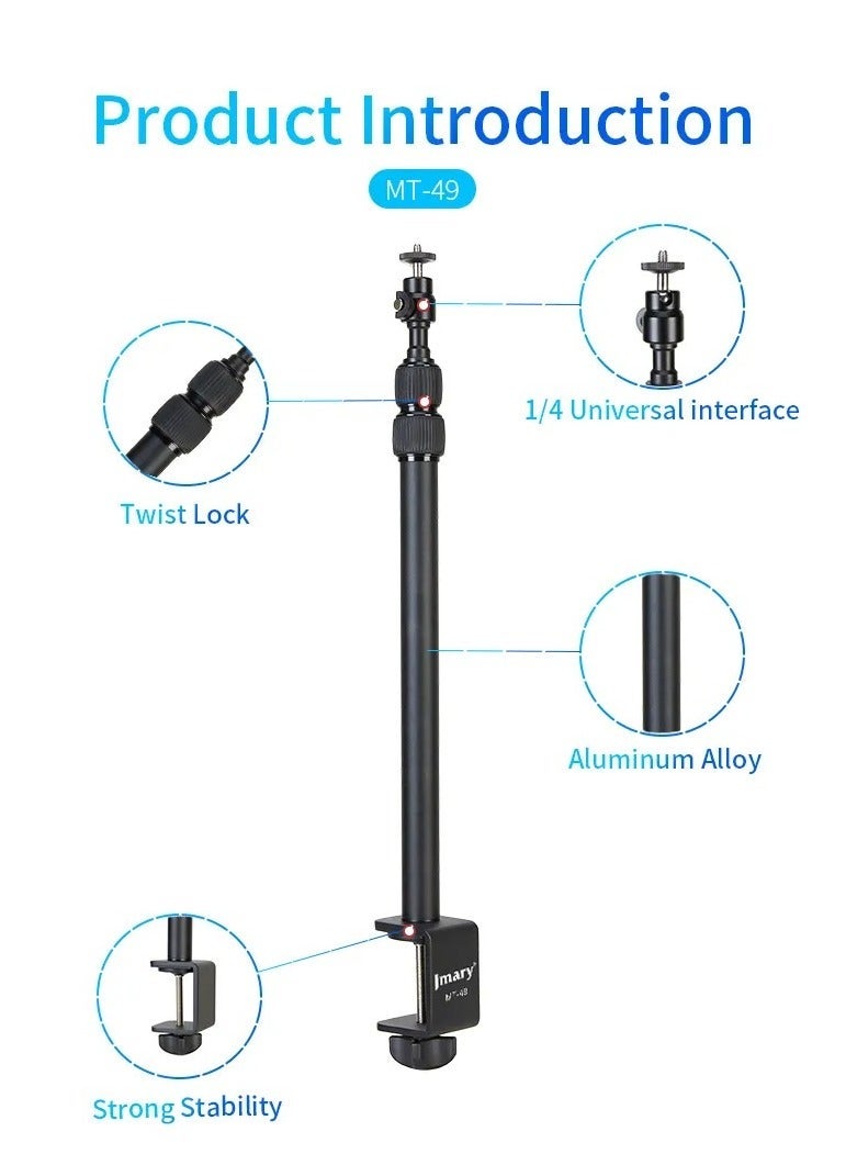 JMARY MT-49 Tabletop Light Stand Clip with Screw for Cameras LED Video Light and Ring Light - Image 1