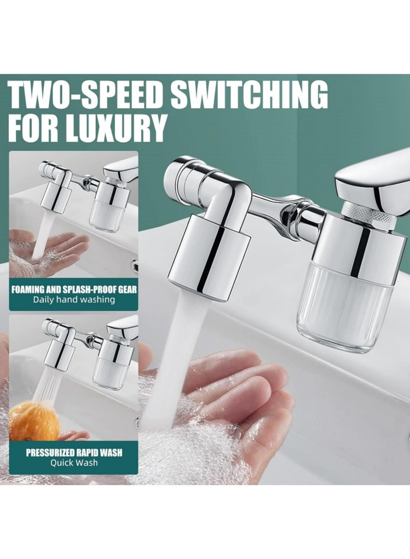 saykfoe 1440° Rotating Faucet Water Filter with 5 Filters, 2 Spray Modes, Splash Repellent Faucet Extender for Kitchen & Bathroom Sink, Brass Aerator for Face/Hand Wash, Suitable for Toddlers - Image 4