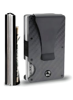SARAOONT Carbon fiber Credit card holder money clip wallet  - Image 1