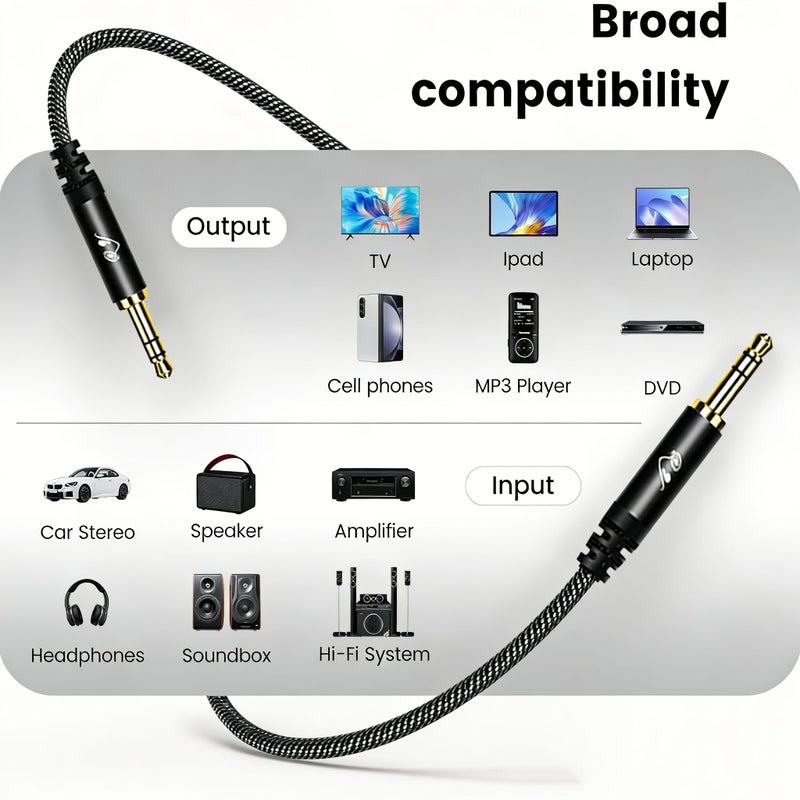 Nylon Braided 3.5mm to 3.5mm Audio Cable 118.11inch Hi Fidelity Sound Aux Adapter - Image 4