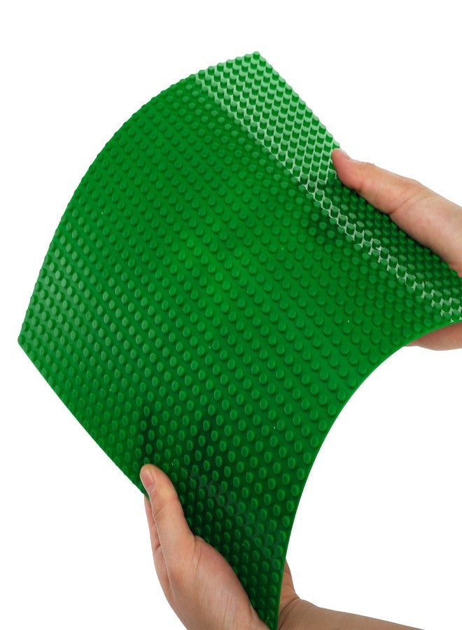 ZEAYEA 12 Pack Classic Baseplates, Building Base Plates Compatible with Most Standard Building Bricks, 10" x 10" Stackable Bases, Green - Image 4