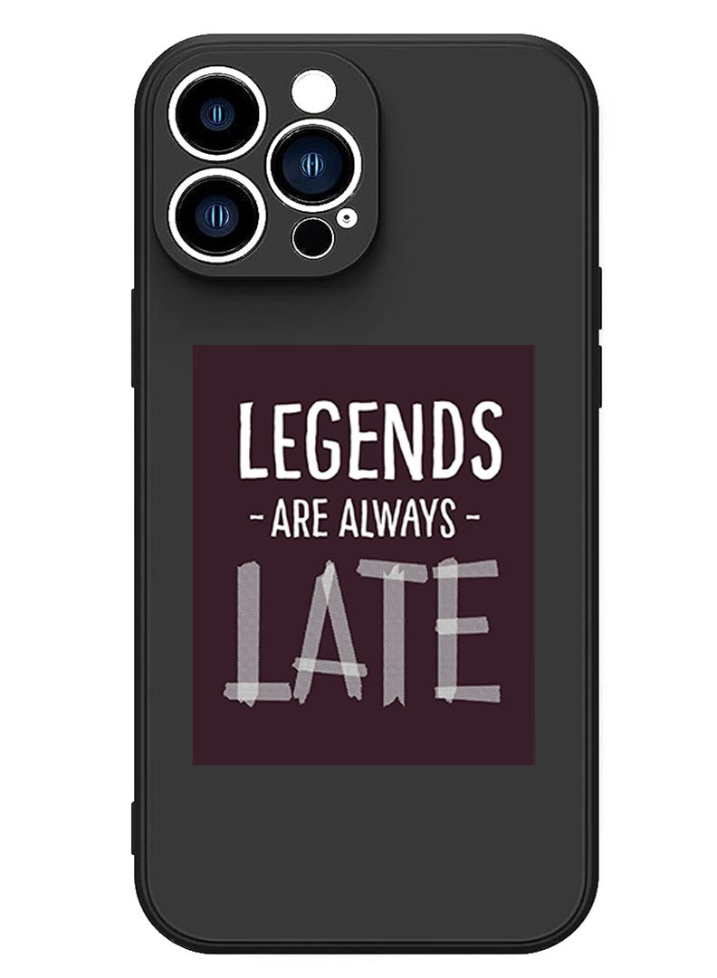 Theodor Protective Slim Fit Case Liquid Silicone Cover with Full Body Protection Anti-Scratch Shockproof Case For iPhone 15 Pro Black - legends are always late - Image 1