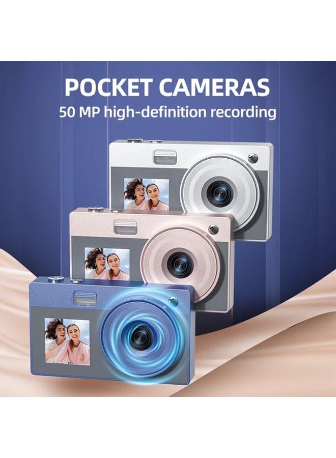 Blue Digital Camera 5MP 1080P 16X Zoom Dual Cameras Autofocus Portable with 32G Memory Card - Image 3