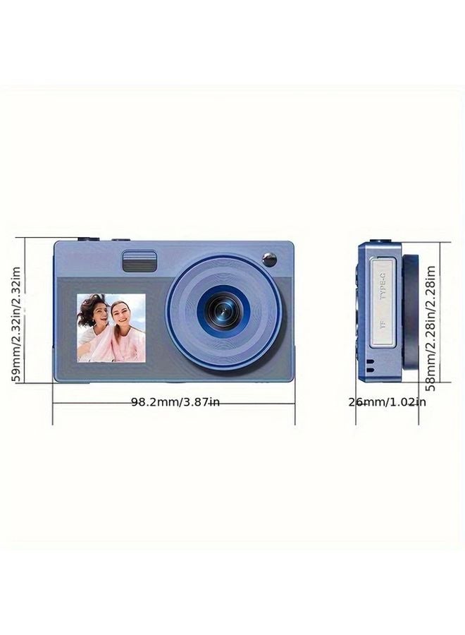 Blue Digital Camera 5MP 1080P 16X Zoom Dual Cameras Autofocus Portable with 32G Memory Card - Image 2