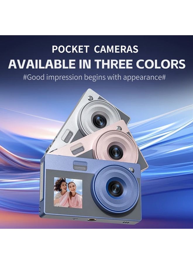 Blue Digital Camera 5MP 1080P 16X Zoom Dual Cameras Autofocus Portable with 32G Memory Card - Image 4