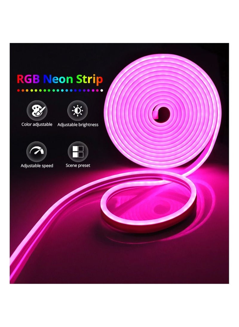 UanTii - 5M UanTii Smart Neon Light Strip Tuya Wifi RGB Lighting Strip Waterproof Music Sync Cuttable  LED Lighting Strip Works With Tuya Smart Life App and Alexa Google Home - Image 1