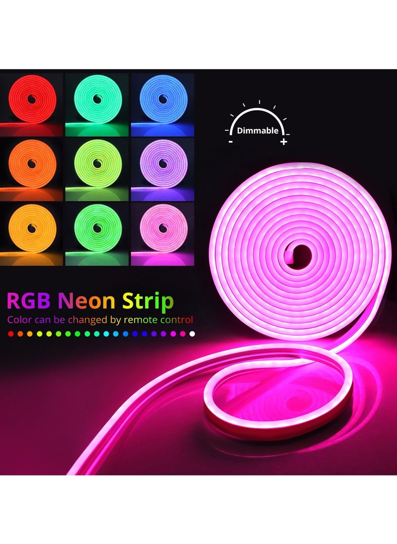 UanTii - 5M UanTii Smart Neon Light Strip Tuya Wifi RGB Lighting Strip Waterproof Music Sync Cuttable  LED Lighting Strip Works With Tuya Smart Life App and Alexa Google Home - Image 1