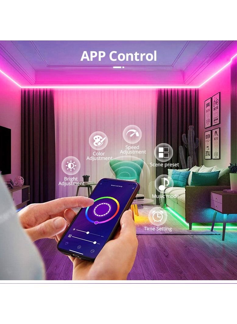 UanTii - 5M UanTii Smart Neon Light Strip Tuya Wifi RGB Lighting Strip Waterproof Music Sync Cuttable  LED Lighting Strip Works With Tuya Smart Life App and Alexa Google Home - Image 1