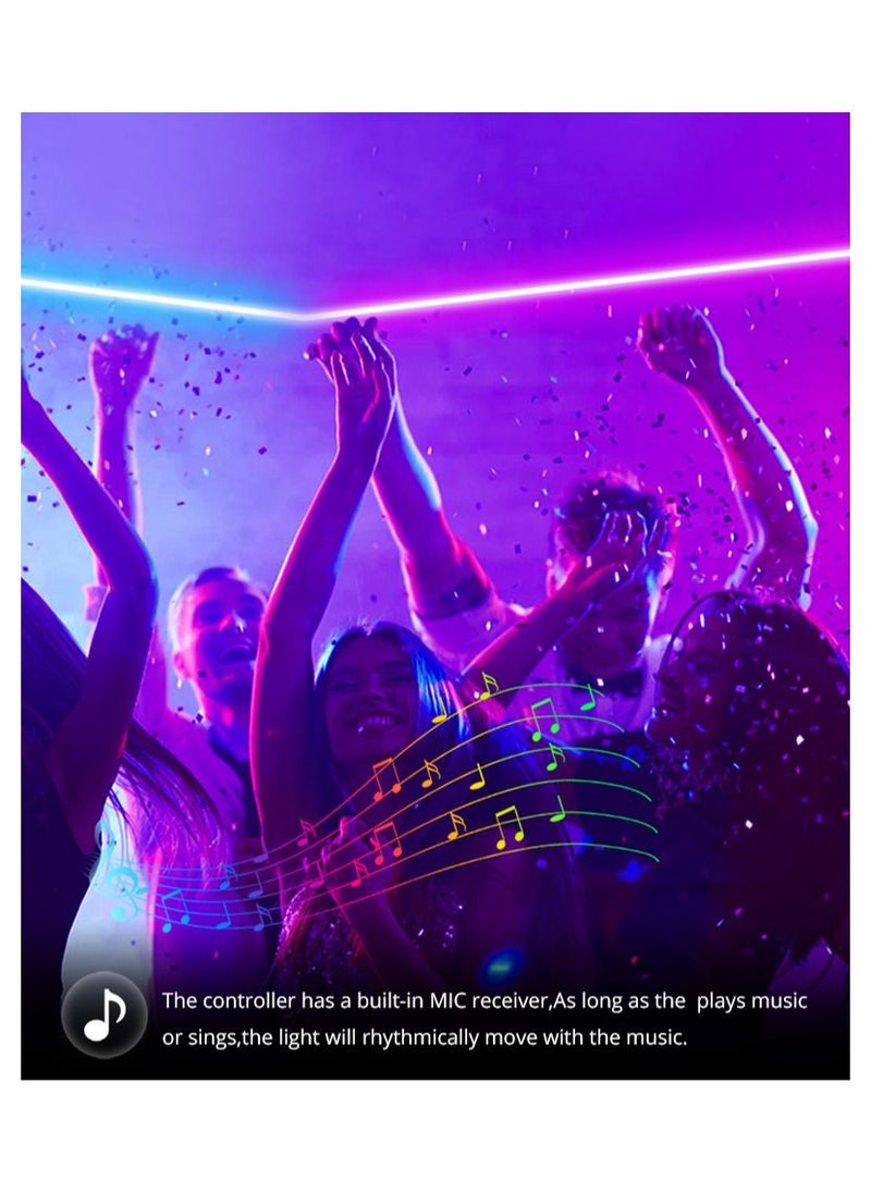 UanTii - 5M UanTii Smart Neon Light Strip Tuya Wifi RGB Lighting Strip Waterproof Music Sync Cuttable  LED Lighting Strip Works With Tuya Smart Life App and Alexa Google Home - Image 1