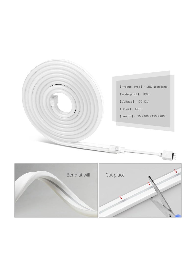 UanTii - 5M UanTii Smart Neon Light Strip Tuya Wifi RGB Lighting Strip Waterproof Music Sync Cuttable  LED Lighting Strip Works With Tuya Smart Life App and Alexa Google Home - Image 1